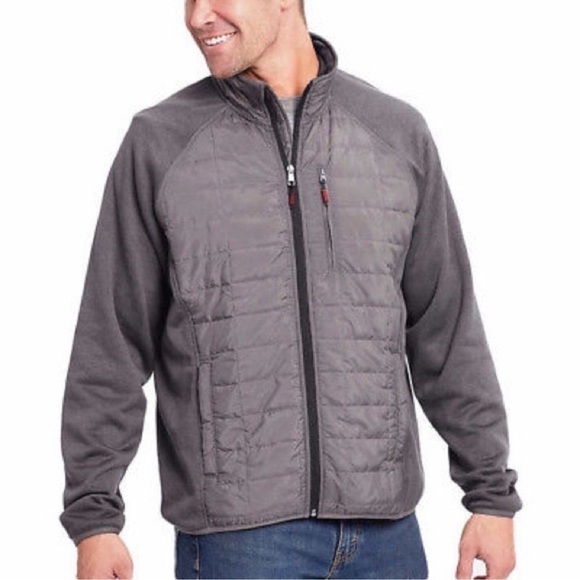 Orvis Quilted Poly Filled Zip Front Jacket Mens Medium Gray - Picture 1 of 7